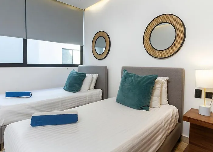 Moderno Depa 2br Con Alberca En Rooftop 5ta Avenida Apartamento Playa del Carmen
